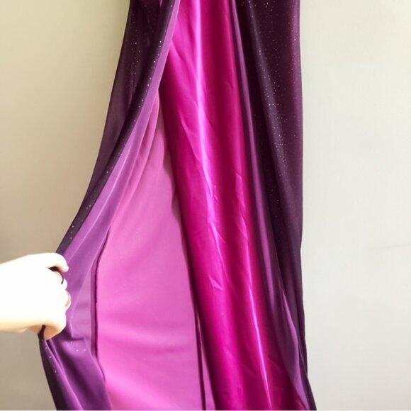 Le Chateau Pink and Purple Split Slip Maxi Dress Size XL - Picture 7 of 7